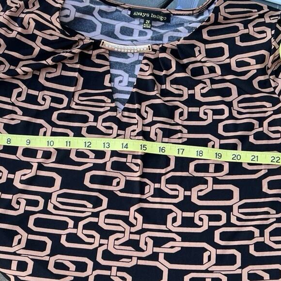 ALWAYS INDIGO, women's size 2X top, short sleeves - Picture 5 of 8